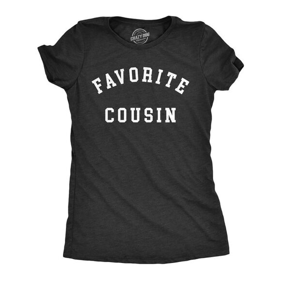 Womens Favorite Cousin T Shirt Funny Best Family Member Joke Tee for Ladies - Picture 1 of 4